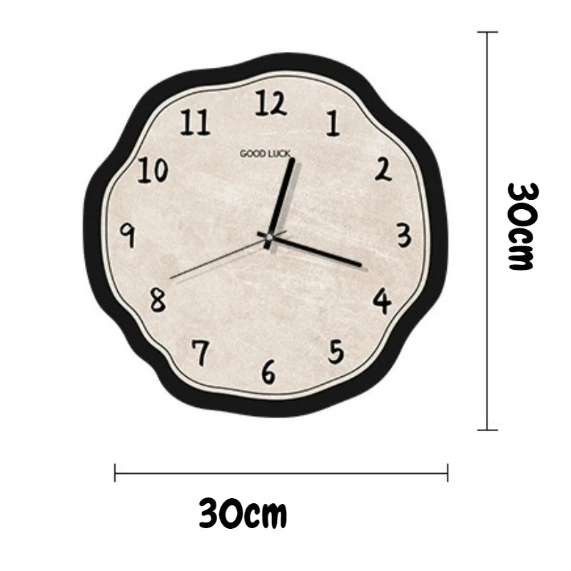 Wavy Edge Wall Clock — irregular wavy silhouette, 30cm | Casa Norex