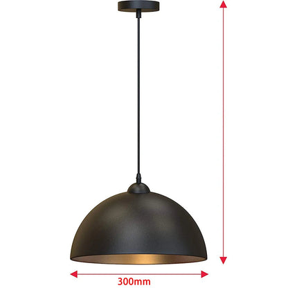 Machinist Black Dome Pendant Light