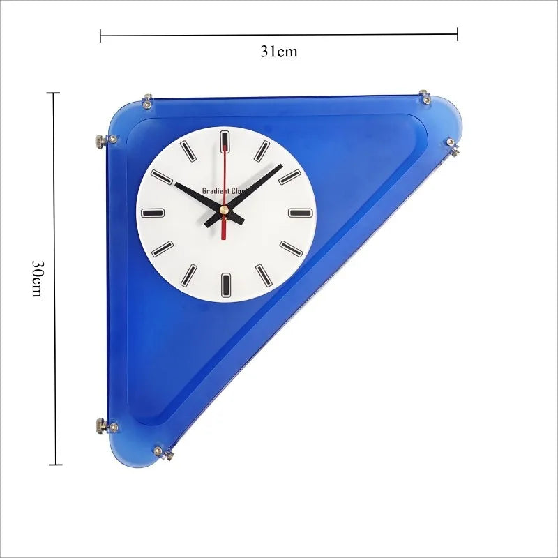 Acrylic Triangle Corner Wall Clock architectural line detail — Casa Norex