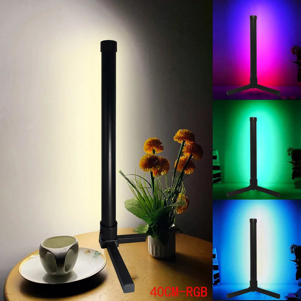 Close-up of RGB LED strip on Aurora corner floor lamp | Casa Norex