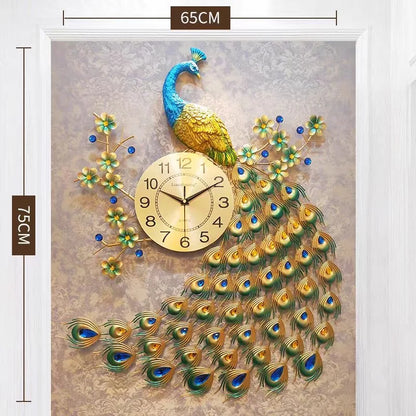 Peacock Motif Wall Clock