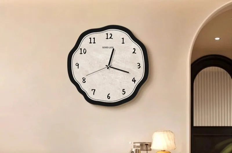 Wavy Edge Wall Clock close-up angle 3 — Casa Norex