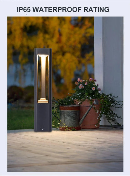 Black Aluminum Bollard Light 600mm Type A screw fixation