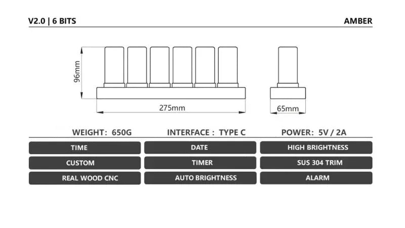 LED Vacuum-Tube Desk Clock