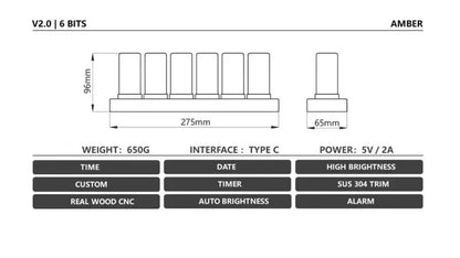 LED Vacuum-Tube Desk Clock