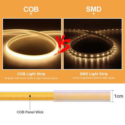 Cool White 6000K COB LED strip light option — Casa Norex