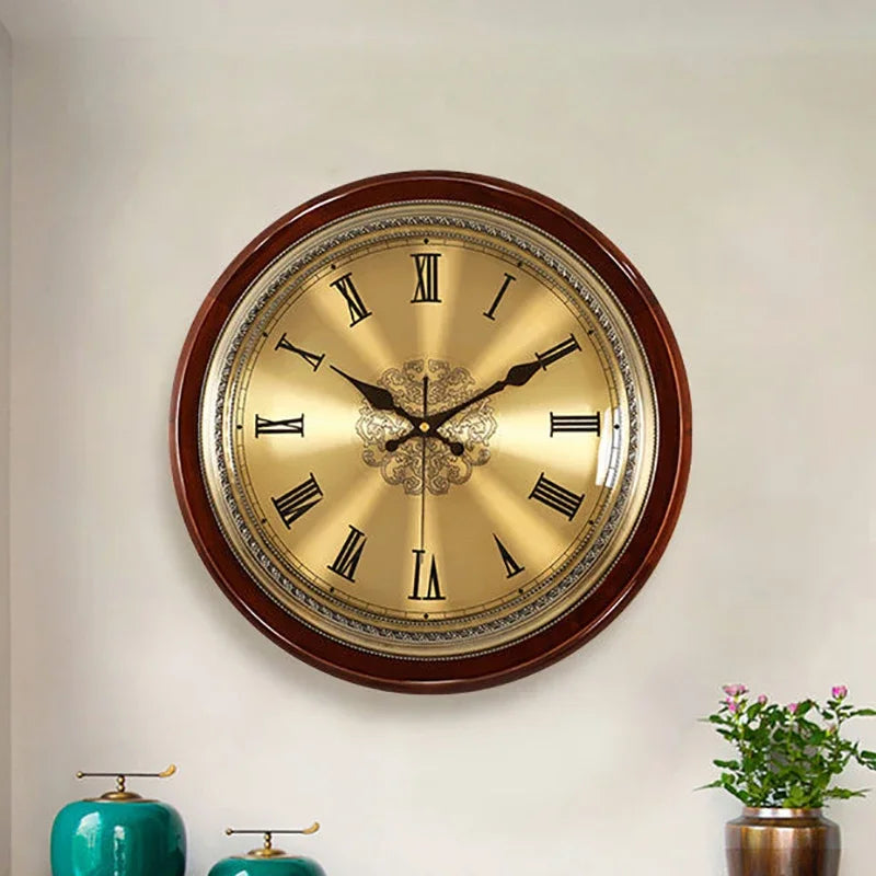 Vintage Gold Metal Wall Clock
