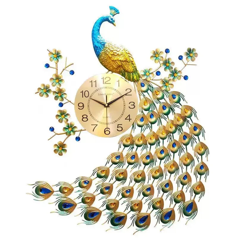 Peacock Motif Wall Clock