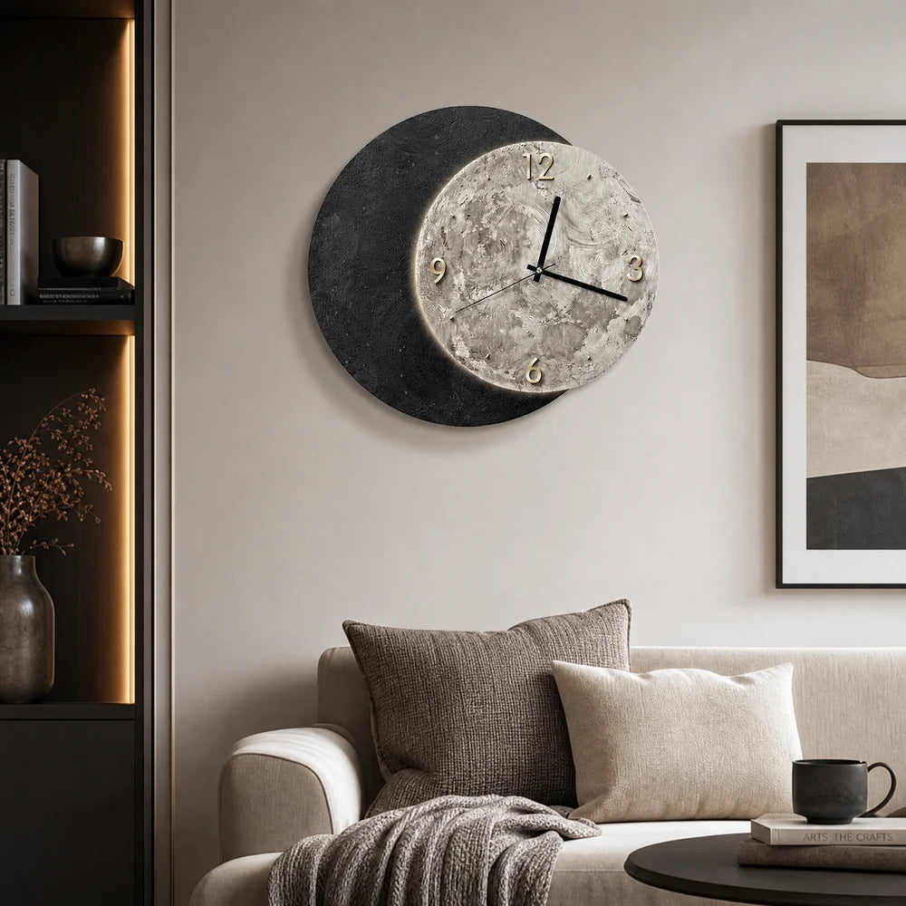 3D Black Moon Wall Clock detail view 5 — Casa Norex