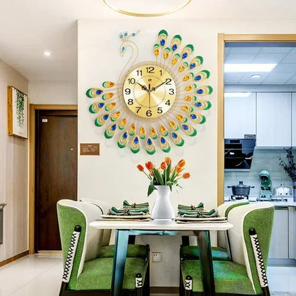Peacock Metal Wall Clock