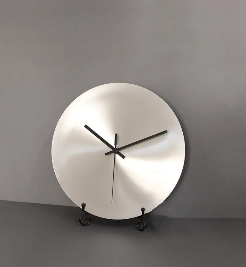 Ultra-Thin Metal Wall Clock living room setting — Casa Norex