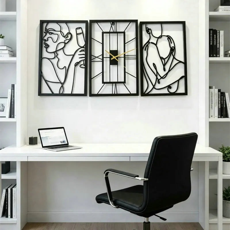 Line Art Wall Clock Trio detail view 3 — Casa Norex