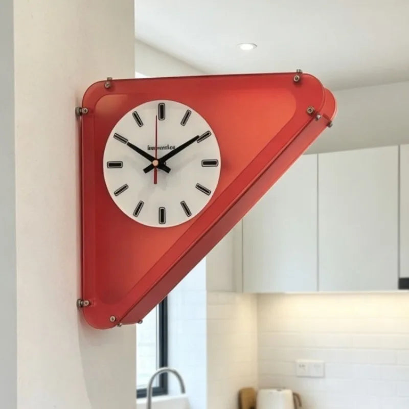 Acrylic Triangle Corner Wall Clock dial close-up — Casa Norex