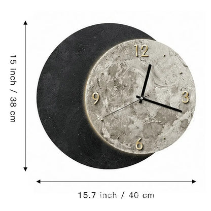 3D Black Moon Wall Clock detail view 1 — Casa Norex