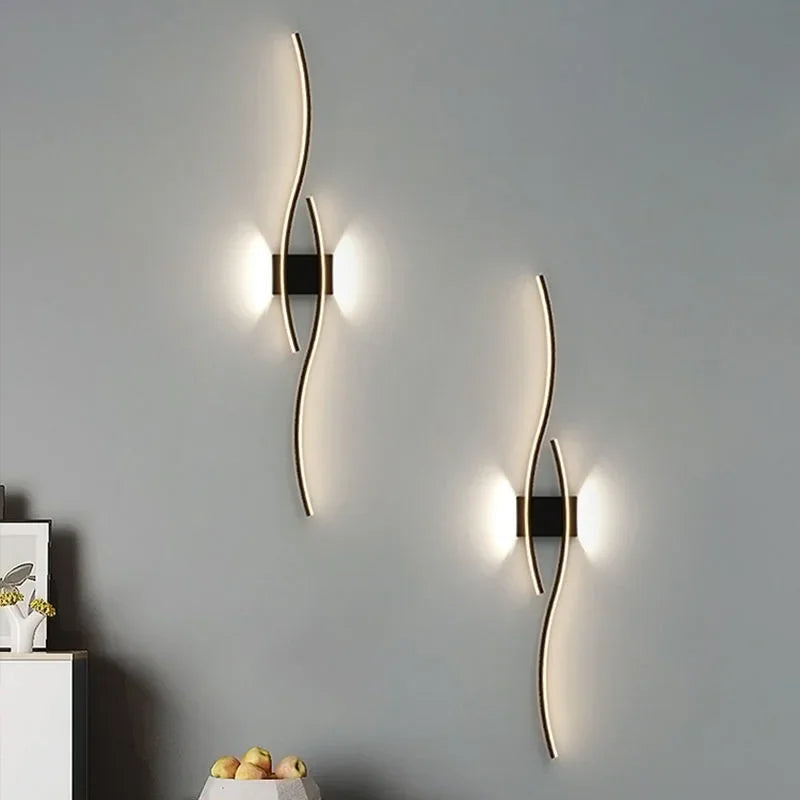 Linear LED wall sconce — slim minimalist strip in black gold and white | Casa Norex
