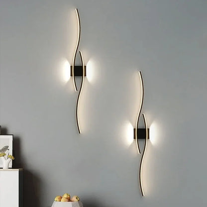 Linear LED wall sconce — slim minimalist strip in black gold and white | Casa Norex