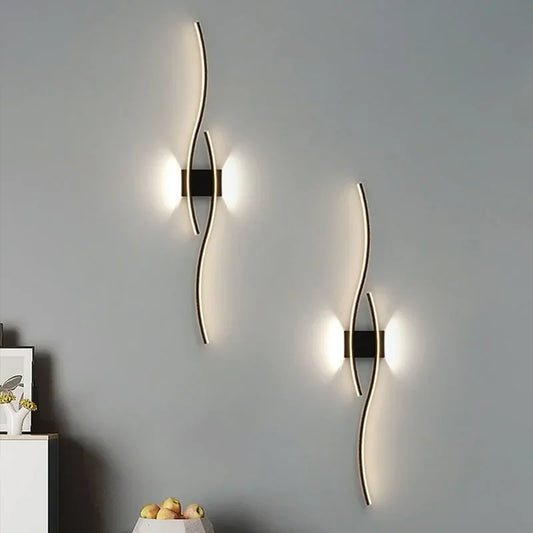 Linear LED wall sconce — slim minimalist strip in black gold and white | Casa Norex
