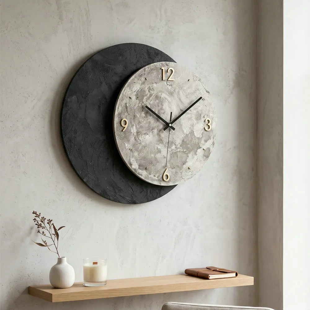 3D Black Moon Wall Clock detail view 7 — Casa Norex