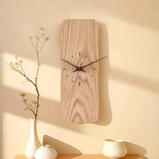 Numberless Wood Wall Clock wood grain close-up | Casa Norex
