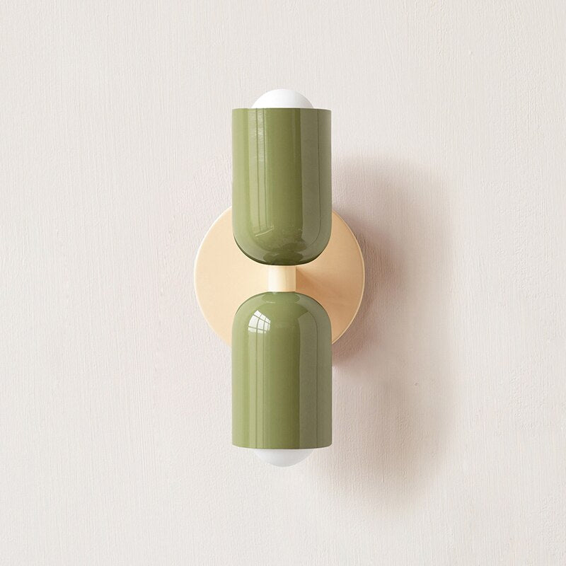 Colorful Minimalist Dual-Bulb Wall Sconce for Modern Ambience