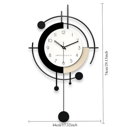 Metal & Wood Wall Clock Large size detail | Casa Norex