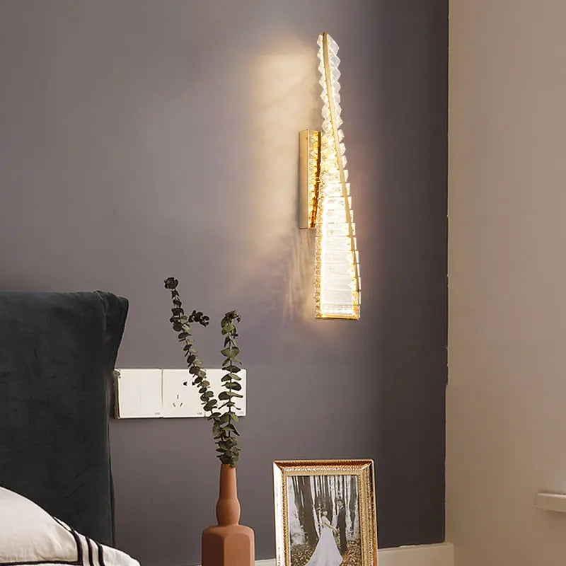 Milano Crystal Linear Sconce 50cm size, gold finish — Casa Norex