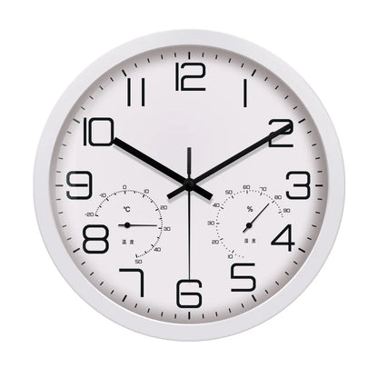 Temperature Humidity Wall Clock Black finish close-up | Casa Norex