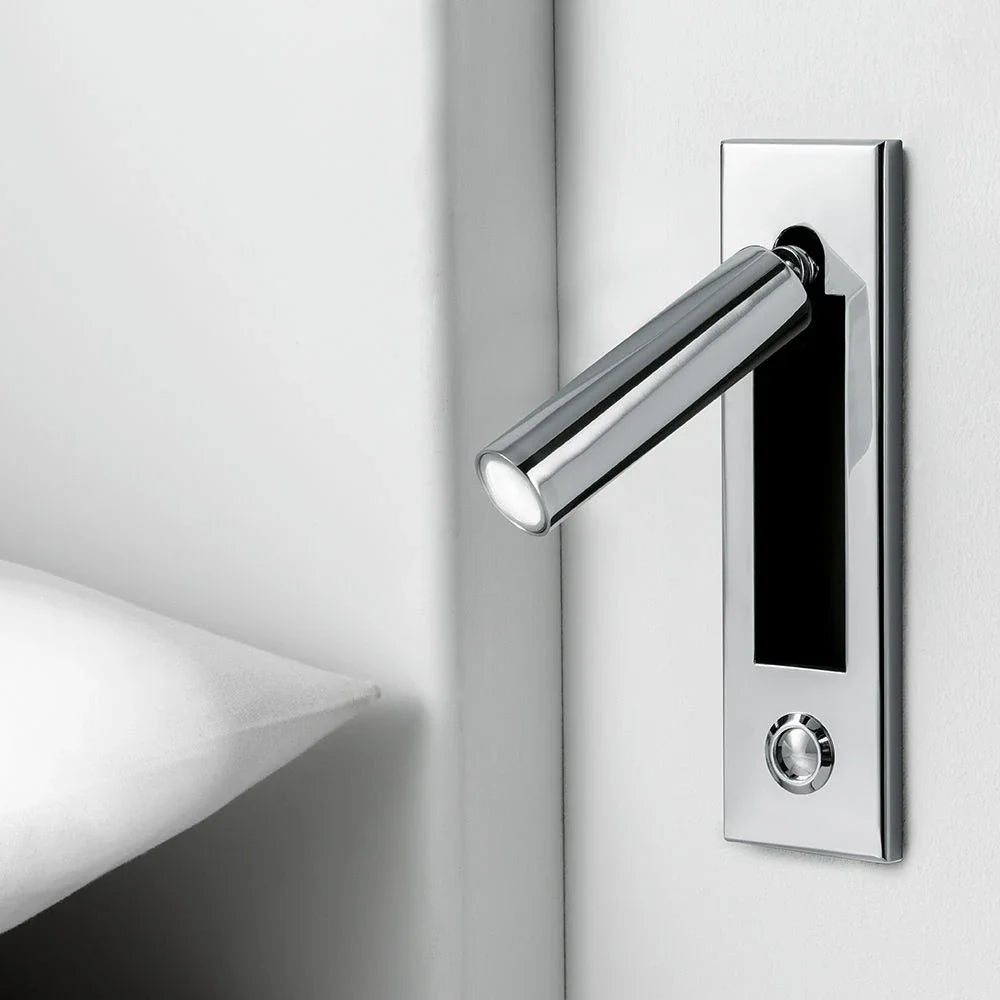 Recessed wall light round plate in Chrome finish — Casa Norex