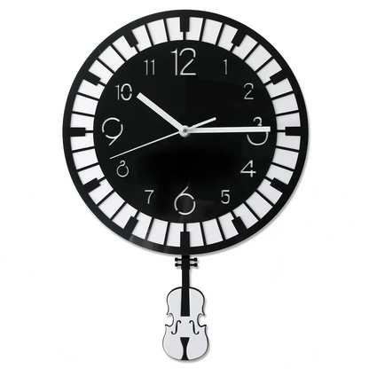 Piano & Violin Pendulum Wall Clock — swinging violin pendulum, 30x43cm | Casa Norex