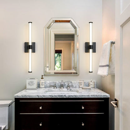 Two-bulb sconce black finish - vertical mount - Casa Norex