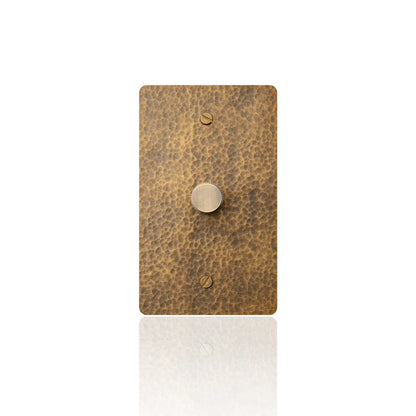 Hammered brass dimmer switch panel — single 2-way configuration | Casa Norex