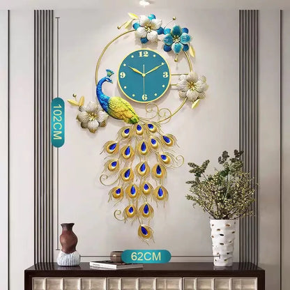 Peacock Motif Wall Clock