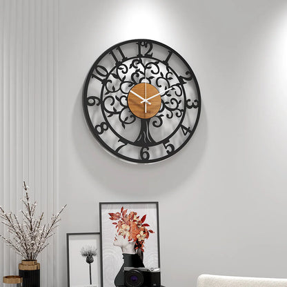 Life Tree Iron Wall Clock detail view 3 — Casa Norex