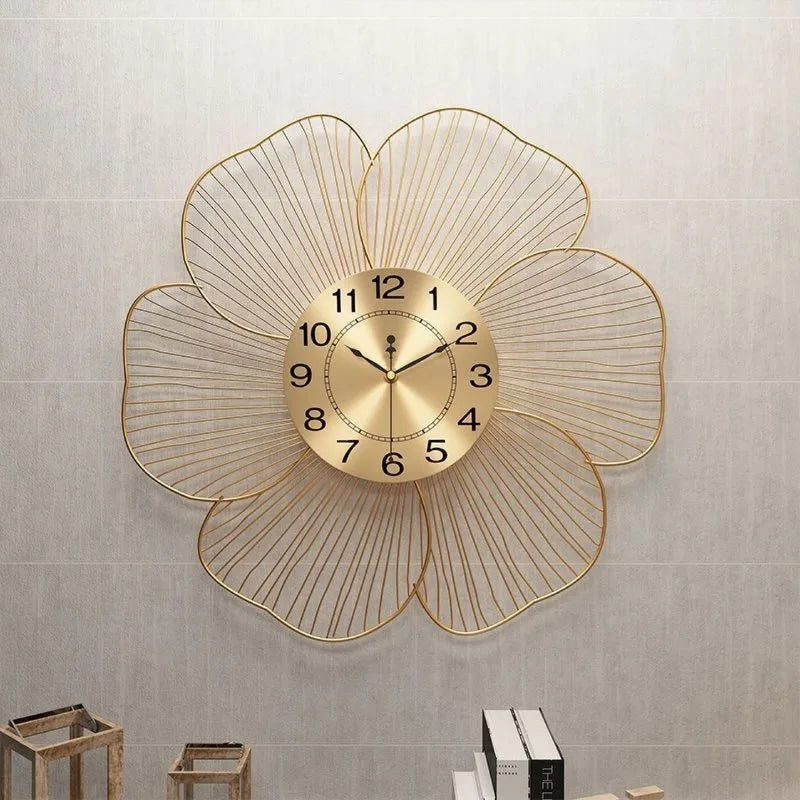 Wrought Iron Flower Wall Clock welded iron structure detail | Casa Norex