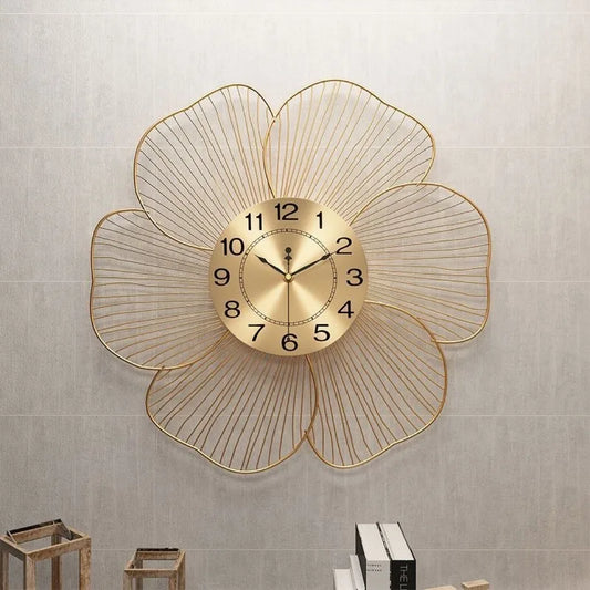 Wrought Iron Flower Wall Clock welded iron structure detail | Casa Norex