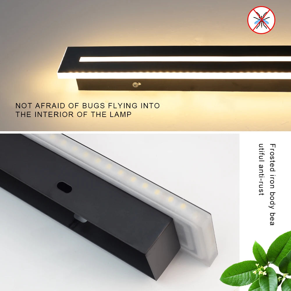 Meridian outdoor wall light cool white line lighting — Casa Norex