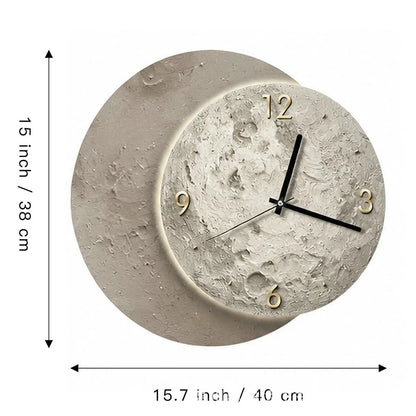 moon phase wall clock — beige and off-white MDF with 2D moon print | Casa Norex