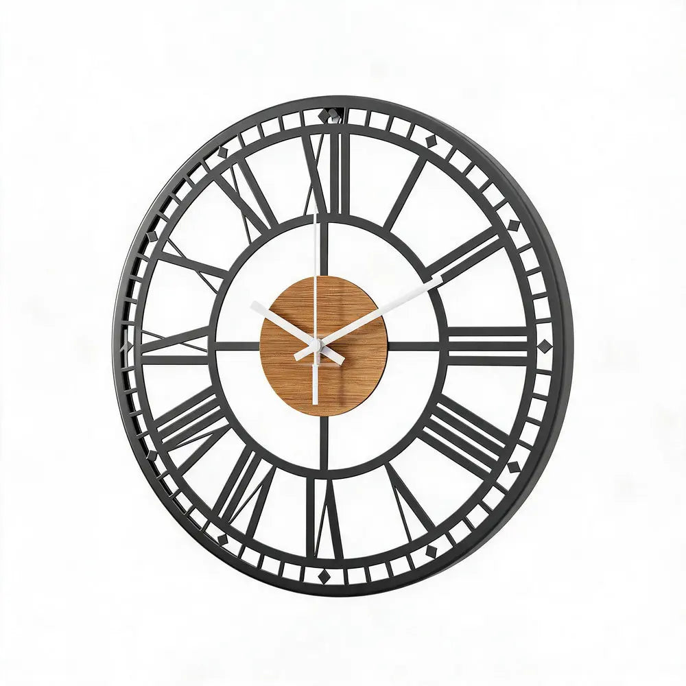 Wood Grain Farmhouse Wall Clock detail view 2 — Casa Norex