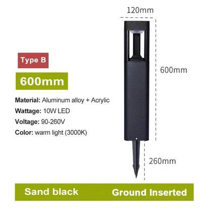 Bollard light alternate angle, sand black finish | Casa Norex