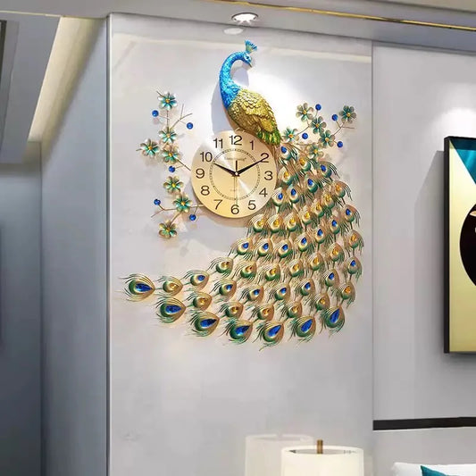 Peacock Motif Wall Clock