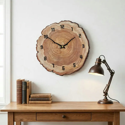 Wood Grain Round Wall Clock detail view 1 — Casa Norex