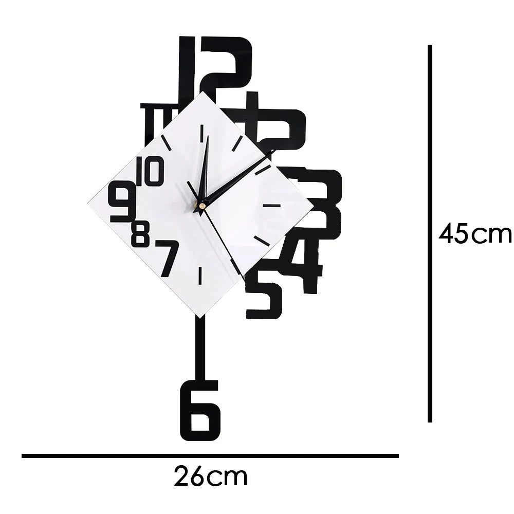 Swinging Numeral Pendulum Wall Clock close-up of the swinging numeral | Casa Norex