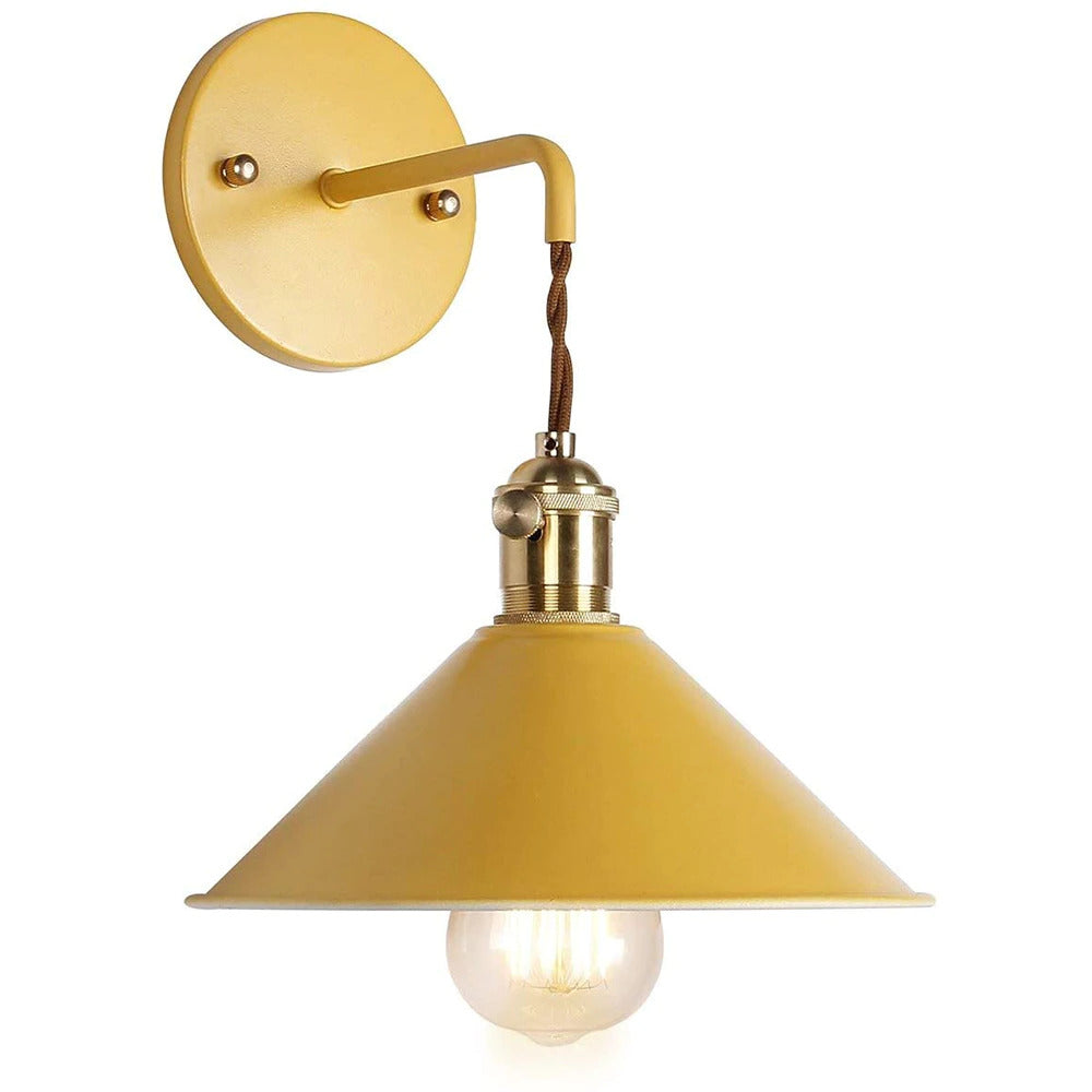 Retro copper wall lamp light on - warm downward glow - Casa Norex