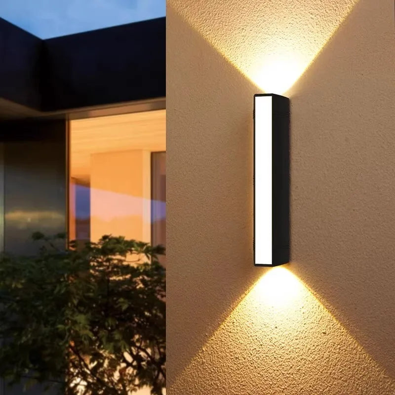 Porto outdoor wall light 22cm size on garden wall — Casa Norex