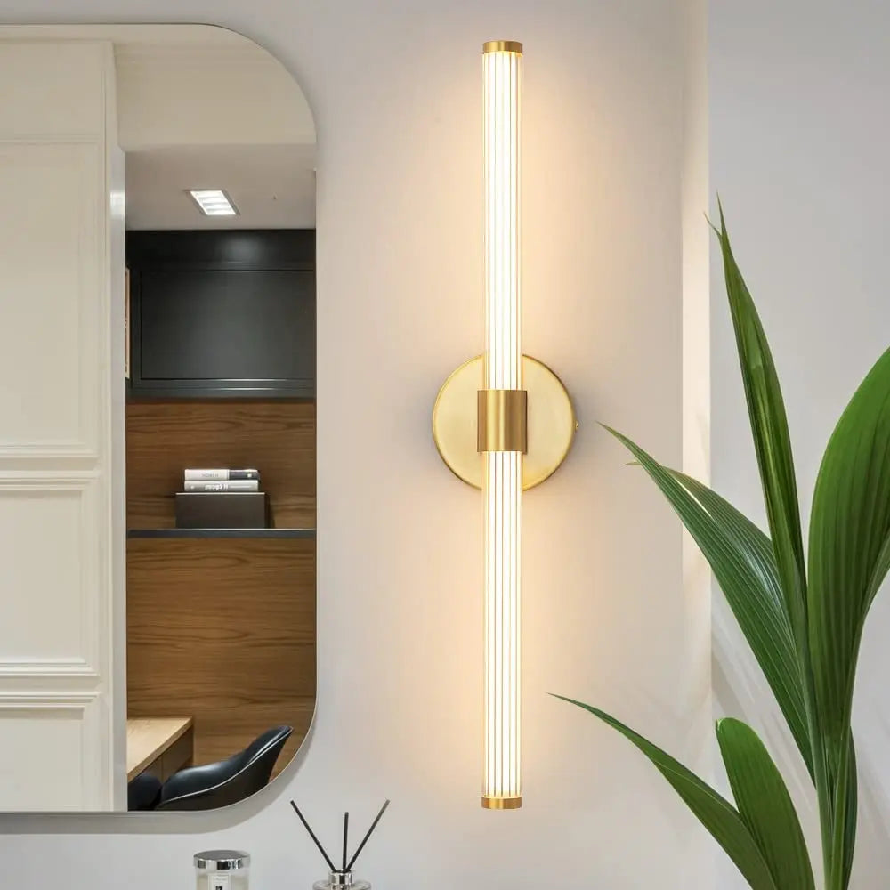 Tinsley LED vanity sconce 3 light temps installed - Casa Norex