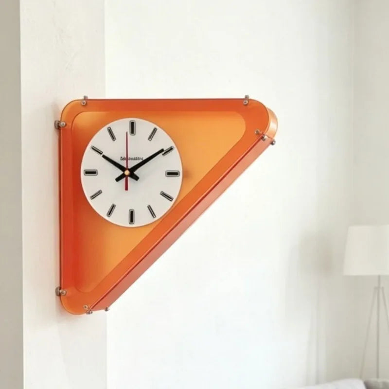 Acrylic Triangle Corner Wall Clock office setting — Casa Norex