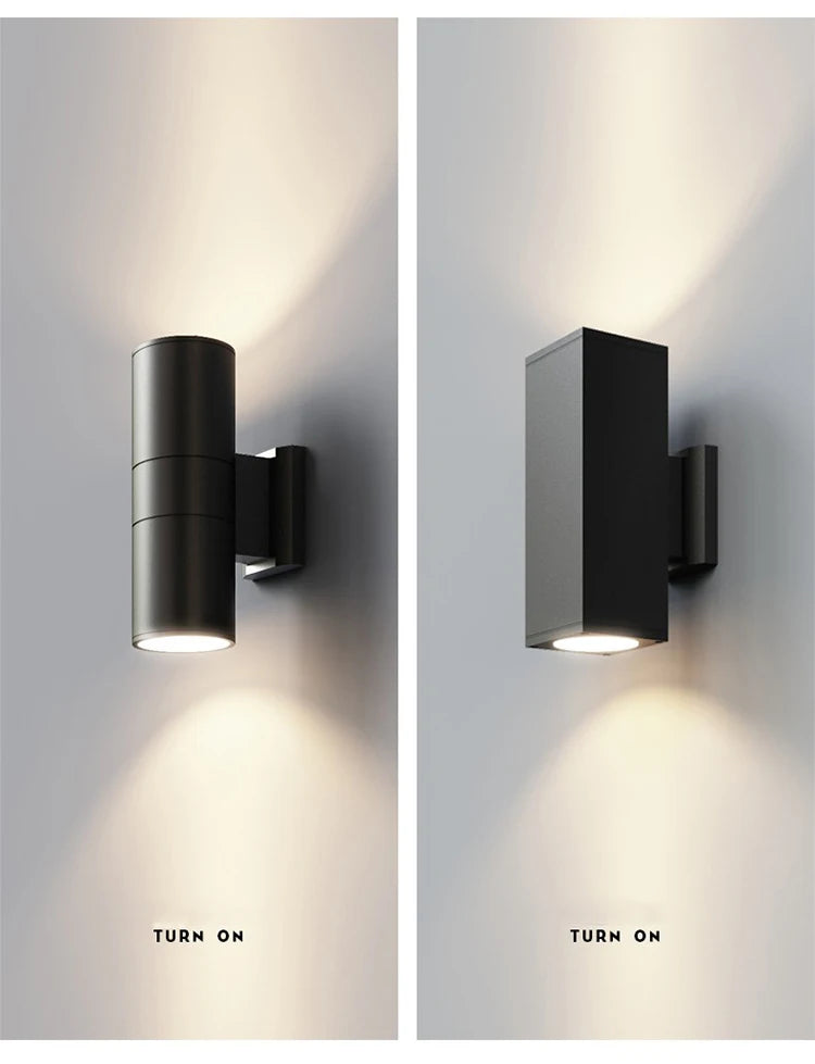 Outdoor wall light black finish, alternate angle | Casa Norex