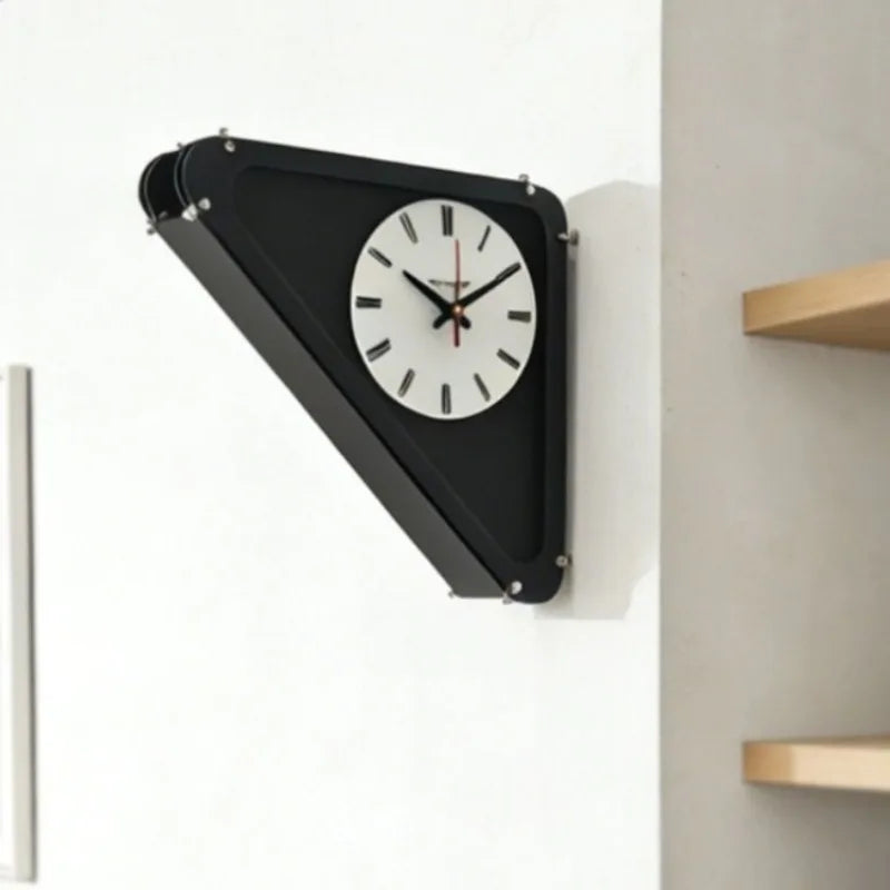 Acrylic Triangle Corner Wall Clock glossy acrylic finish close-up | Casa Norex