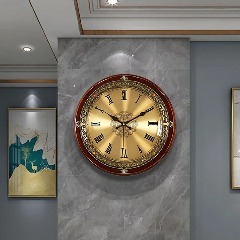 Vintage Gold Metal Wall Clock