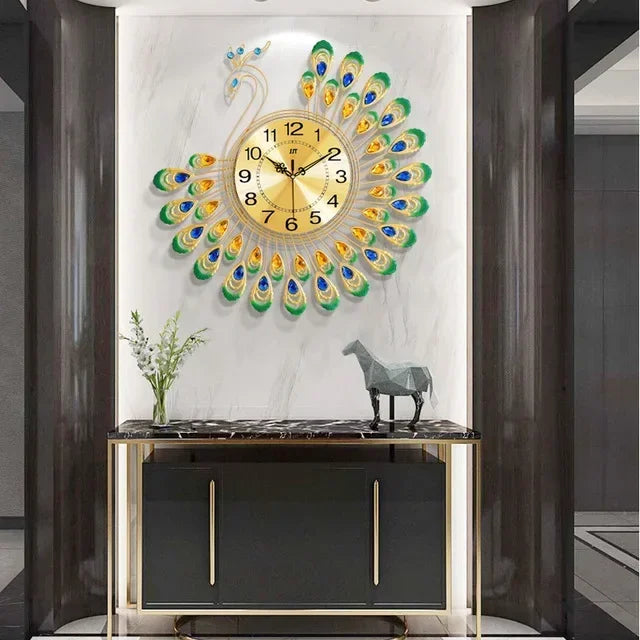 Peacock Metal Wall Clock